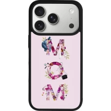 Coque iPhone 17 Pro - Silicone rigide noir Mom 2024 girly mom