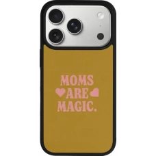 Coque iPhone 17 Pro - Silicone rigide noir Mom 2026 Are Magic
