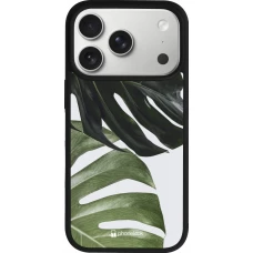 Coque iPhone 18 Pro / 17 Pro - Silicone rigide noir Monstera Plant