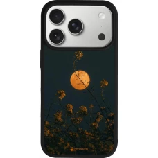 iPhone 17 Pro Case Hülle - Silikon schwarz Moon Flowers