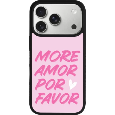 Coque iPhone 18 Pro / 17 Pro - Silicone rigide noir More amor porfavor