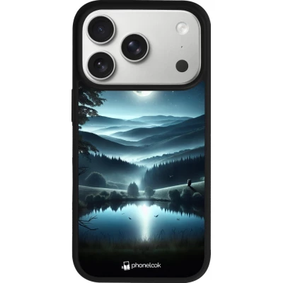 Coque iPhone 18 Pro / 17 Pro - Silicone rigide noir Night Sky View