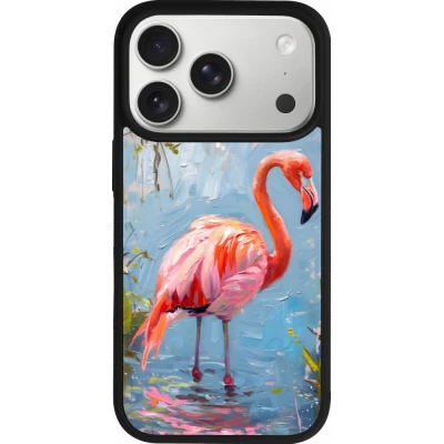 Coque iPhone 17 Pro - Silicone rigide noir Paint Flamingo