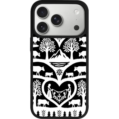 Coque iPhone 18 Pro / 17 Pro - Silicone rigide noir Poya Suisse 2 noir