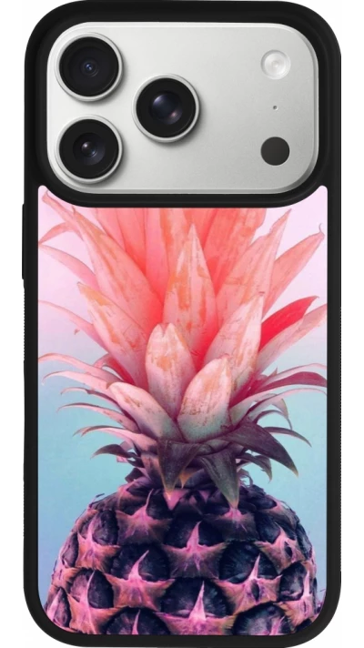 iPhone 17 Pro Case Hülle - Silikon schwarz Purple Pink Pineapple