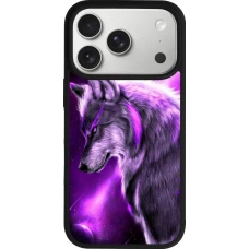 iPhone 17 Pro Case Hülle - Silikon schwarz Purple Sky Wolf