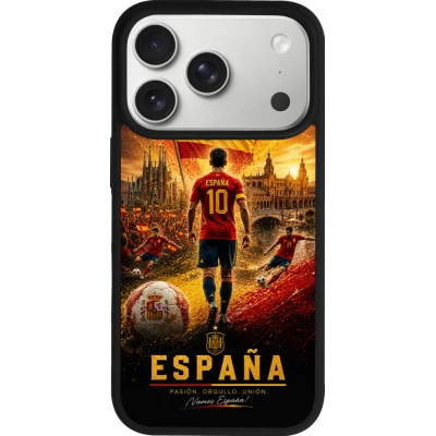 iPhone 17 Pro Case Hülle - Silikon schwarz Fussball Espanien splash 2026