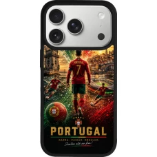 iPhone 17 Pro Case Hülle - Silikon schwarz Fussball Portugal splash 2026