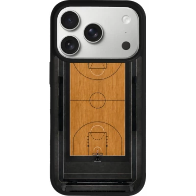 Coque iPhone 18 Pro / 17 Pro - Silicone rigide noir Sports 2026 Basketball