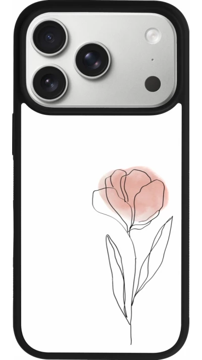 iPhone 17 Pro Case Hülle - Silikon schwarz Spring 23 minimalist flower