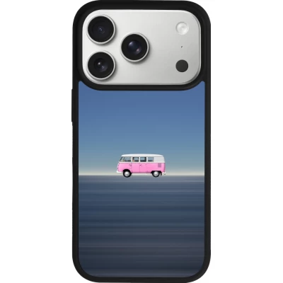 Coque iPhone 17 Pro - Silicone rigide noir Spring 23 pink bus