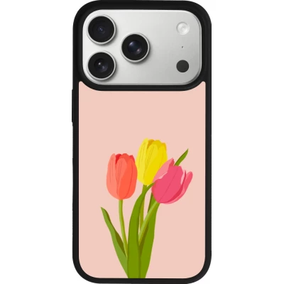 Coque iPhone 17 Pro - Silicone rigide noir Spring 23 tulip trio