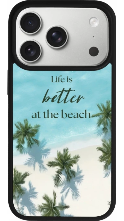 iPhone 17 Pro Case Hülle - Silikon schwarz Summer 2025 Life is better at the beach