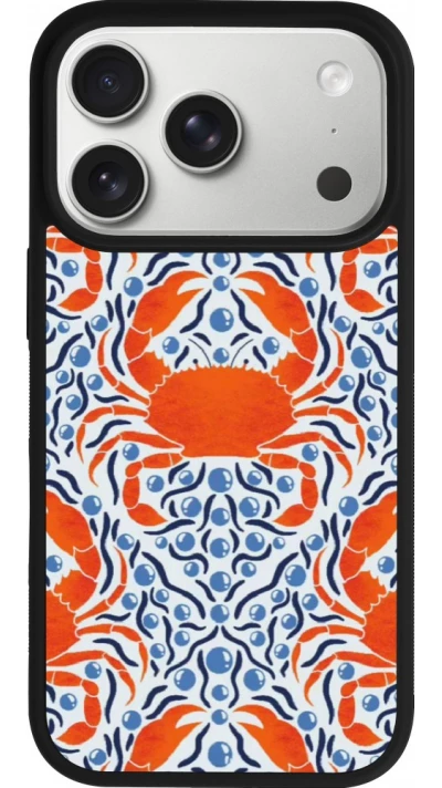 iPhone 17 Pro Case Hülle - Silikon schwarz Crabs and pearls Summer 2026