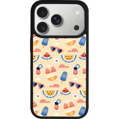 iPhone 17 Pro Case Hülle - Silikon schwarz Pattern Summer 2026