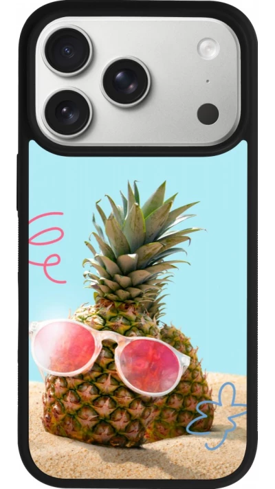 iPhone 17 Pro Case Hülle - Silikon schwarz Pineapple with glasses Summer 2026