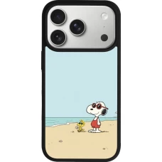 iPhone 17 Pro Case Hülle - Silikon schwarz Snoopy on the beach Summer 2026