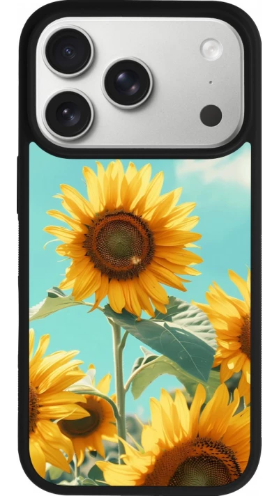 iPhone 17 Pro Case Hülle - Silikon schwarz Sunflowers Summer 2026