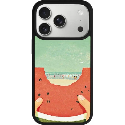 iPhone 17 Pro Case Hülle - Silikon schwarz Views through a watermelon Summer 2026