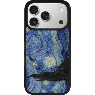 iPhone 17 Pro Case Hülle - Silikon schwarz Kunstbild - Sternennacht - Van Gogh