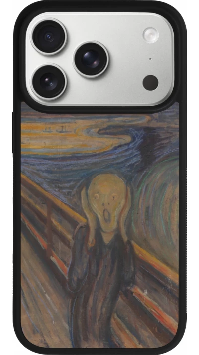 Coque iPhone 17 Pro - Silicone rigide noir Tableau art - Le Cri - Edvard Munch