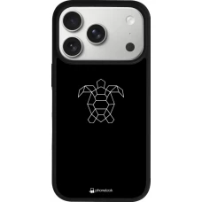 Coque iPhone 17 Pro - Silicone rigide noir Turtles lines on black