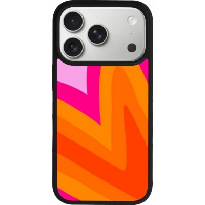 Coque iPhone 17 Pro - Silicone rigide noir Valentine 2024 heart gradient
