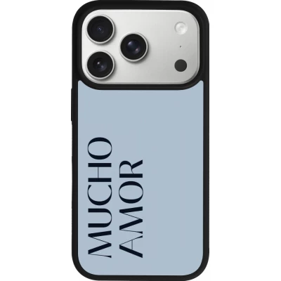iPhone 17 Pro Case Hülle - Silikon schwarz Valentine 2024 mucho amor azul