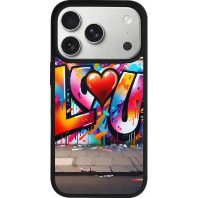 iPhone 17 Pro Case Hülle - Silikon schwarz Valentin 2025 Liebe U Tag