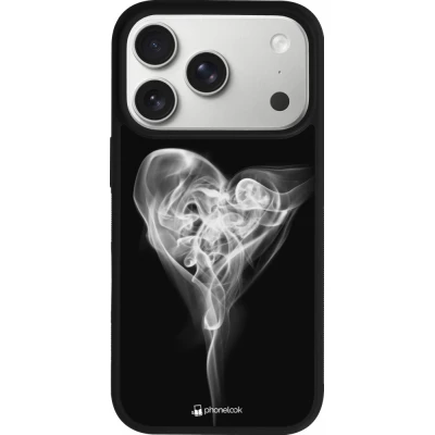 Coque iPhone 18 Pro / 17 Pro - Silicone rigide noir Valentine 2022 Black Smoke