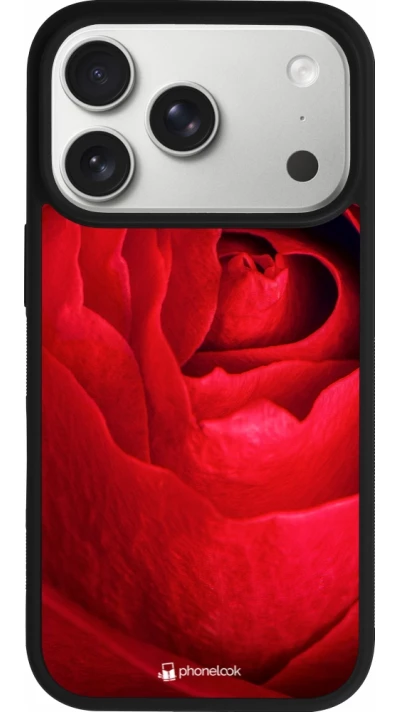 Coque iPhone 17 Pro - Silicone rigide noir Valentine 2022 Rose