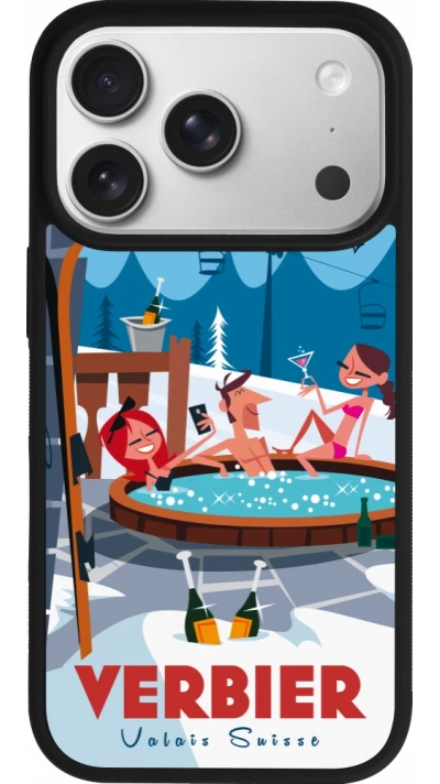 iPhone 17 Pro Case Hülle - Silikon schwarz Verbier Mountain Jacuzzi