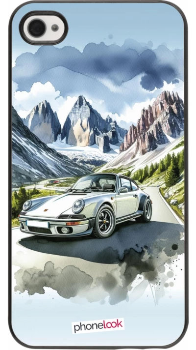 iPhone 4/4s Case Hülle - Porsche 911 Berg Aquarell