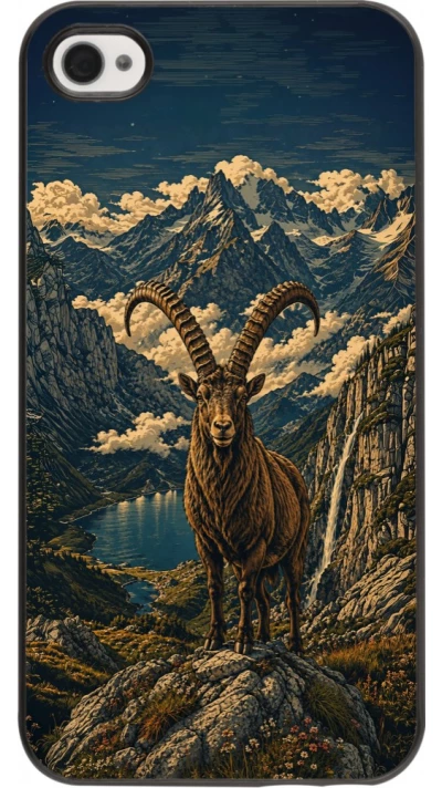iPhone 4/4s Case Hülle - Linocut Steinbock