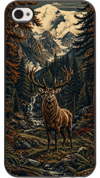 iPhone 4/4s Case Hülle - Linocut Reh
