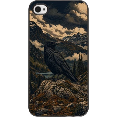 Coque iPhone 4/4s - Linocut Grand Corbeau