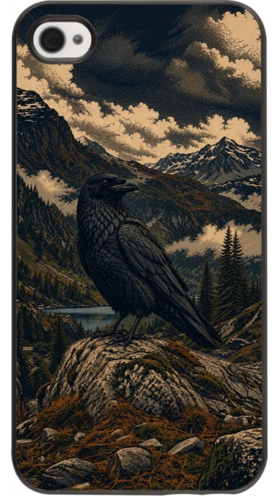 iPhone 4/4s Case Hülle - Linocut Grosser Rabe