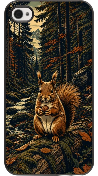 iPhone 4/4s Case Hülle - Linocut Eichhörnchen