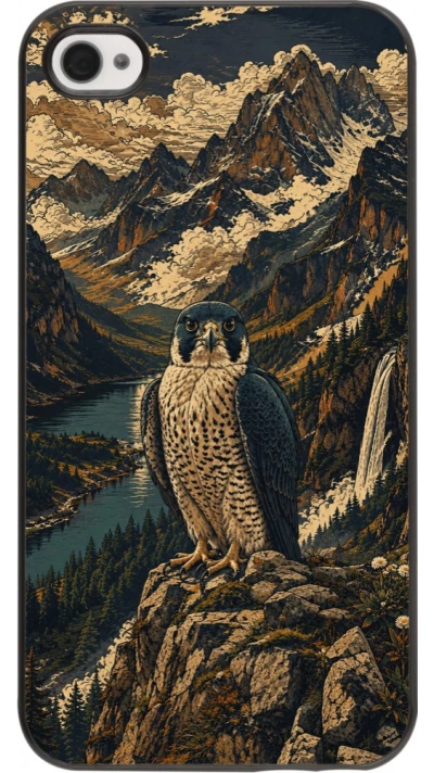 iPhone 4/4s Case Hülle - Linocut Wanderfalke