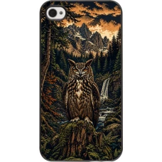 iPhone 4/4s Case Hülle - Linocut Uhu