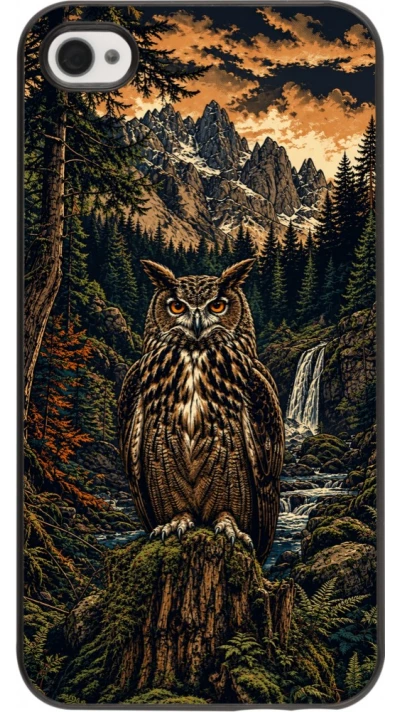 iPhone 4/4s Case Hülle - Linocut Uhu