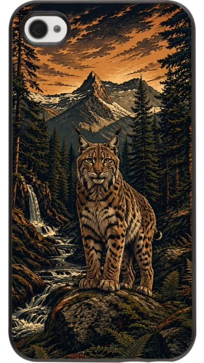 iPhone 4/4s Case Hülle - Linocut Luchs