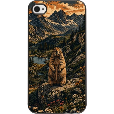 Coque iPhone 4/4s - Linocut Marmotte