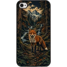 iPhone 4/4s Case Hülle - Linocut Fuchs