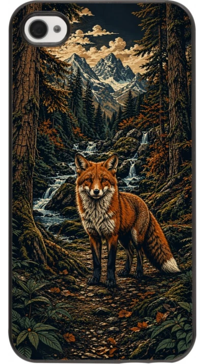 iPhone 4/4s Case Hülle - Linocut Fuchs