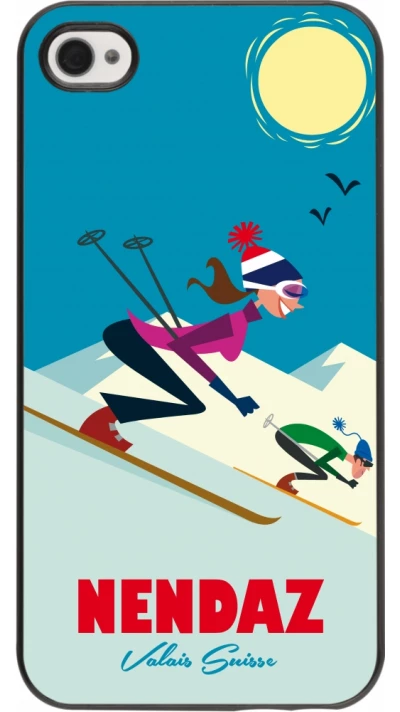 iPhone 4/4s Case Hülle - Nendaz Ski Downhill