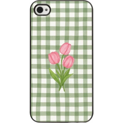 iPhone 4/4s Case Hülle - Green vichy tulips Spring 2026