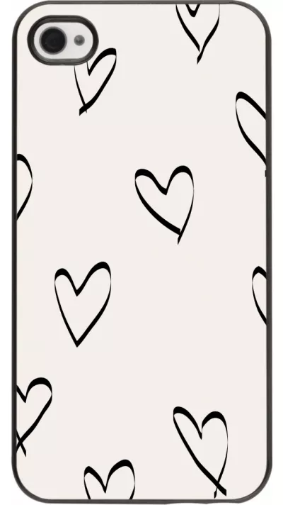 iPhone 4/4s Case Hülle - Valentine 2023 minimalist hearts