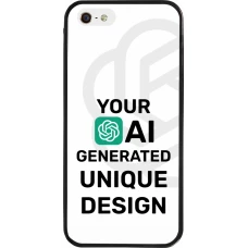 iPhone 5/5s / SE (2016) Case Hülle - Silikon schwarz Weltweit einzigartig erstellt dank Deiner Kreativität und künstlicher Intelligenz (KI)
