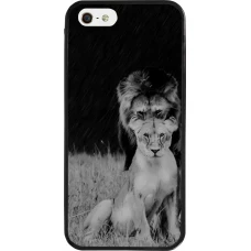 Coque iPhone 5/5s / SE (2016) - Silicone rigide noir Angry lions